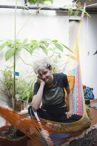 Young woman hanging out in her apartment