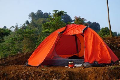 Tent in forest