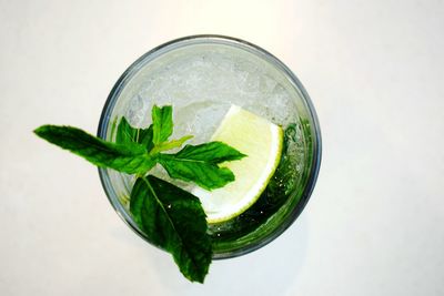 Directly above shot of cocktail in glass