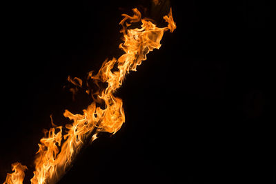 Close-up of bonfire at night