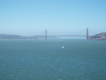 Suspension bridge over sea