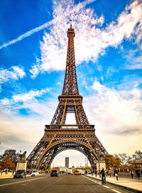 Low angle view on the eiffel tower 