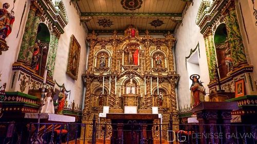 Low angle view of statues in building