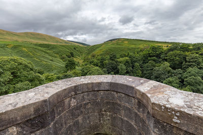 Scenic view of dam against sky