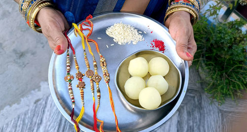 Midsection of woman preparing food