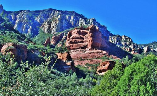 Scenic view of rocky mountains against sky
