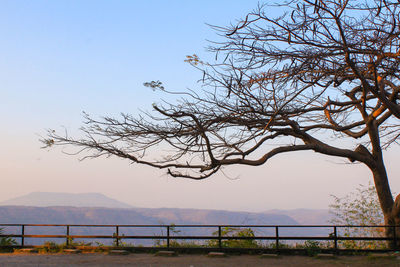 Scenic view of lake against clear sky