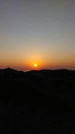 Silhouette landscape at sunset