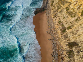 High angle view of beach