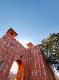 Low angle view of historical building against clear sky