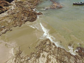 High angle view of beach