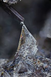 Close-up of frozen rock