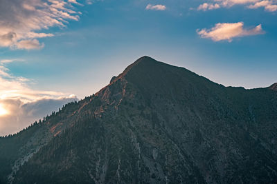 Low angle view of mountain against sky