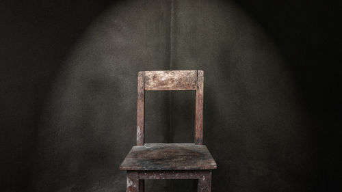 Close-up of old empty chair