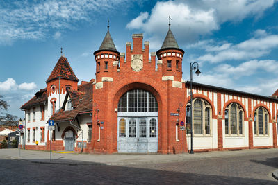 Low angle view of historic building against sky