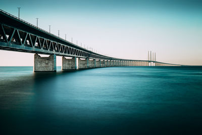 Bridge over river against clear sky