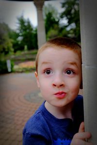 Close-up portrait of cute boy