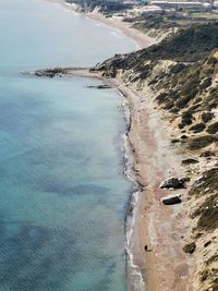 High angle view of beach