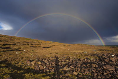 Scenic view of rainbow against sky