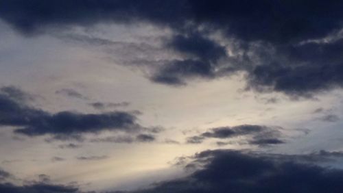 Low angle view of clouds in sky