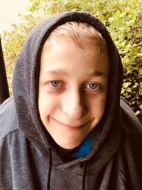 Close-up portrait of smiling boy