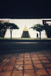 People in front of building