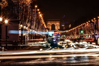 Illuminated city at night