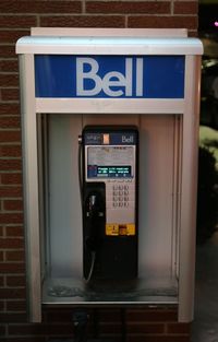 Close-up of telephone booth