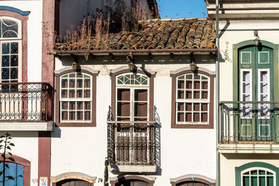 Low angle view of old building in city