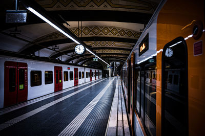 Trains at subway station 