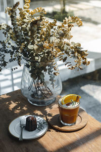 Coffee cup on table