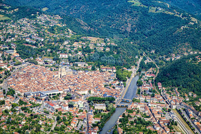 High angle view of cityscape