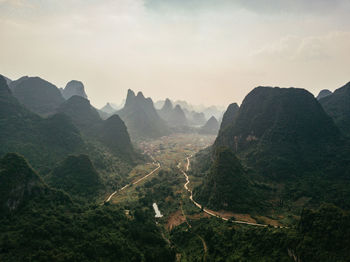 Scenic view of mountains against sky