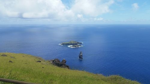 High angle view of sea against sky