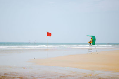 Scenic view of beach against sky