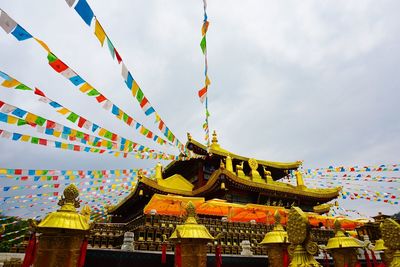 Low angle view of traditional building against sky