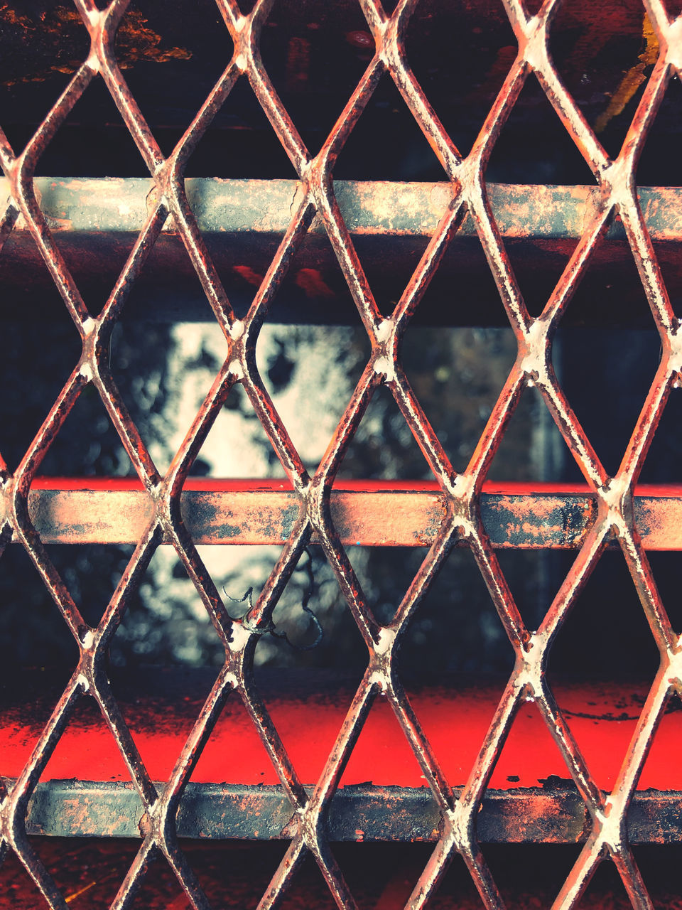FULL FRAME SHOT OF CHAINLINK FENCE WITH METAL CHAIN