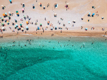 High angle view of beach