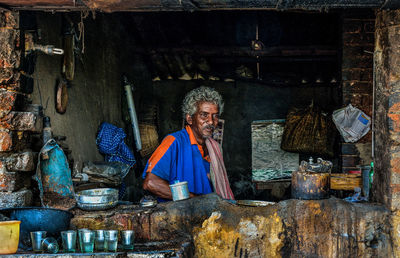 Happy vendor at tea room