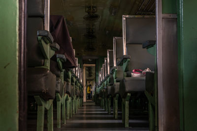 Empty seats in train