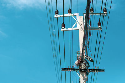 Electric pole telephone line  internet line in thailand