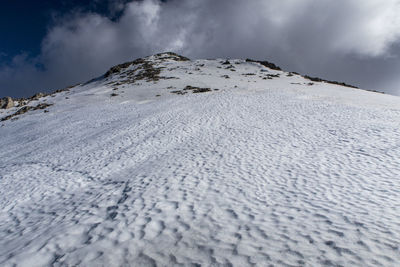 Scenic view of snowcapped mountain against sky