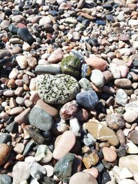 Full frame shot of pebbles on beach