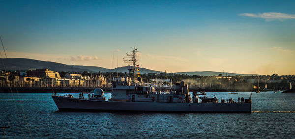 View of boats in harbor