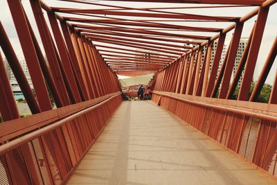 People on footbridge