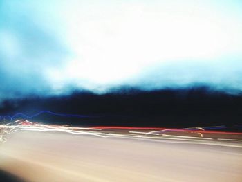 Light trails on road