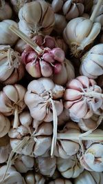 Full frame shot of onions for sale at market