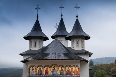 Low angle view of traditional building against sky