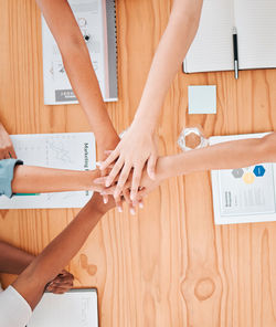 Cropped image of business colleagues working at office