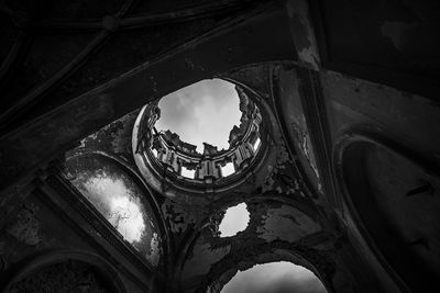 Low angle view of old building against sky